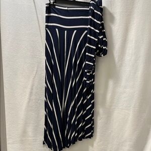 Navy and White Striped Women's Skirt